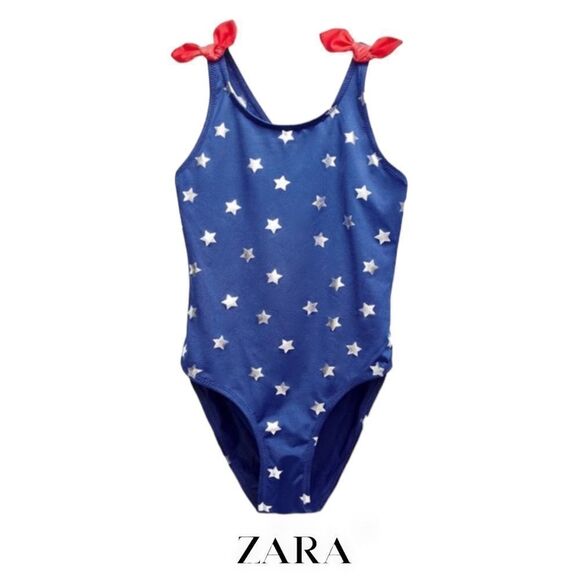 ZARA Kids | Red/Navy | USA STARS SWIMSUIT - Picture 1 of 5